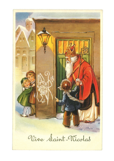 Carte Saint Nicolas Et Le Petit Garçon Coquin : Envoyer 